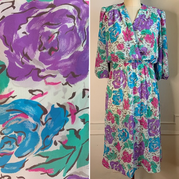 pastel floral midi dress